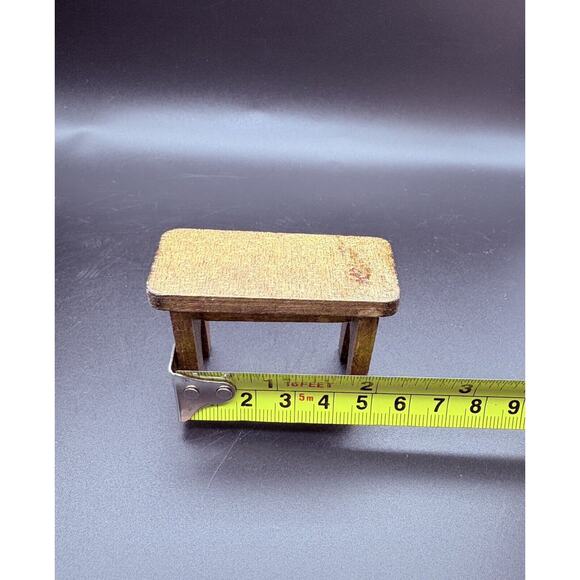 Vtg Concord Dollhouse Miniature Grand Piano Bench Stool With Box Med Oak Color - Picture 12 of 16